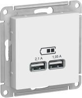 Зарядное устройство USB Schneider, USB-A x 2, 2.1A (белый)